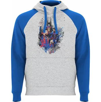 Chlapecká mikina Mikina v barvách FC Barcelona Messi Barva: Melírová / královská modrá/středně modrá, Velikost: 122/128 - 7/8let