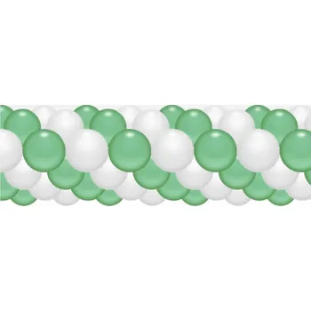 Balónek Balónková girlanda bílo-zelená mint Balonky.cz b83007