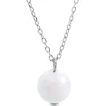 Stříbrný náhrdelník se samostatnou bílou ketlovanou opálovou kuličkou (Stříbro 925/1000)