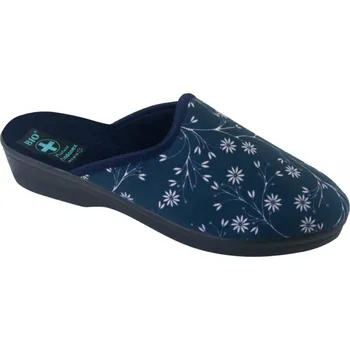 Dámské pantofle Dámské pantofle přezůvky ADANEX bio 27905 modré s květy uzavřená špička velikost: 38