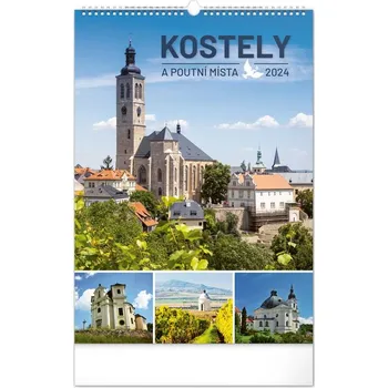 Kalendář Nástěnný kalendář Kostely a poutní místa 2024, 33 x 46 cm