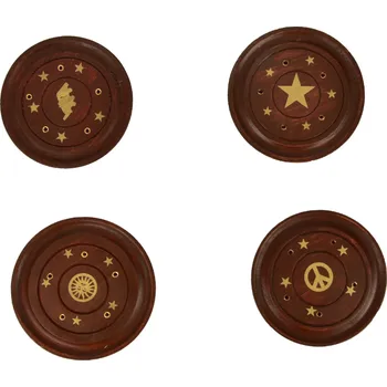 Vonná tyčinka Stojánek na vonné tyčinky dřevo pr. 10cm 5ASS