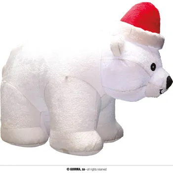 Vánoční dekorace Guirma Nafukovací a svítící vánoční medvěd 150 cm