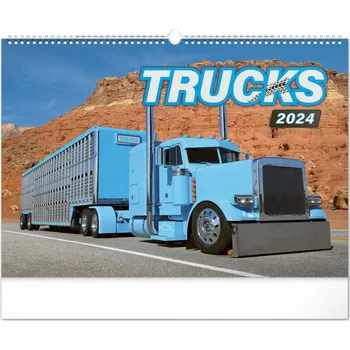Kalendář Nástěnný kalendář Trucks 2024, 48 x 33 cm