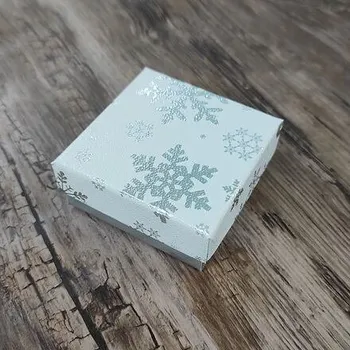 Dárková krabička Papírová krabička s vločkami 5,5x5,5