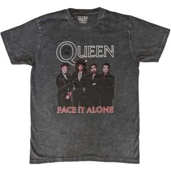 Merch Queen: Queen Unisex T-shirt: Face It Alone Band (wash Collection) (large) L