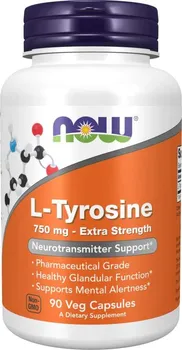 Aminokyselina Now Foods L-Tyrosine Extra Strength 750 mg 90 cps.