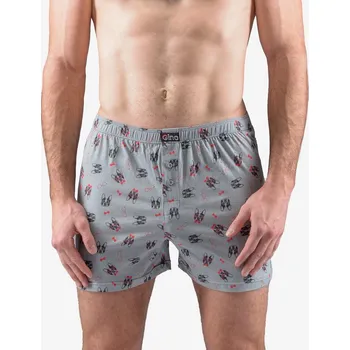 Gina Výhodné balení 5 kusů - Trenky volné 75198P Barva/Velikost: sv. šedá, červená / S/M