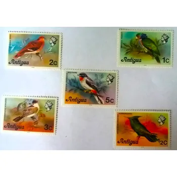 Sběratelství Sestava známek Antigua - ptáci