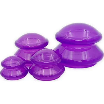Baňkování Terapeutické silikonové baňky 4 ks - průhledné Barva: Fialové