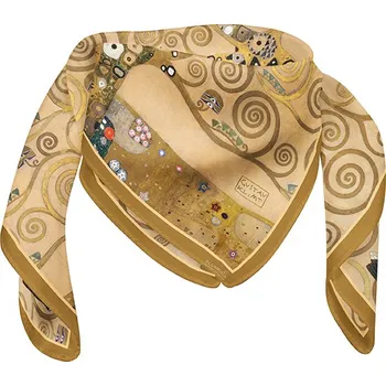 Šátek Plumeria Plu - Hedvábný šátek Gustav Klimt, The Tree of Life - 90 x 90 cm