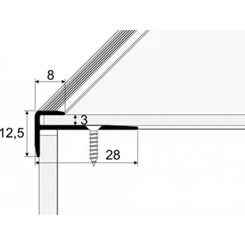 Interiérové dveře Schodový profil pro lino 3 mm, šroubovací, stříbro E01 120 cm