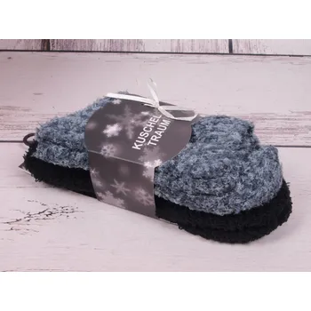 Dámské ponožky SADA 2 PÁRŮ Ponožky Kuschel Soxx peříčko žinylkové hebké ČERNÉ A ŠEDOMODRÝ MELÍR uni vel. velikosti ponožek: 23-28 ( EUR vel. 35-42)