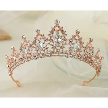 Čelenka B-TOP Svatební korunka do vlasů Baroque - zlato růžová