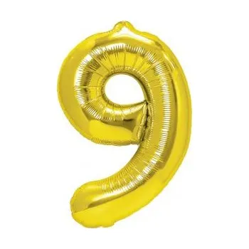 Balónek Party Pal Fóliové balónky zlaté č. 0- 9 70cm Číslo: 9