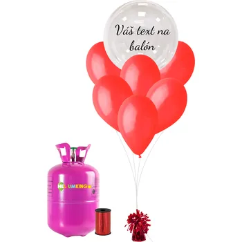 Party dekorace Personal Personalizovaný helium párty set červený - Průsvitný balón 16 ks