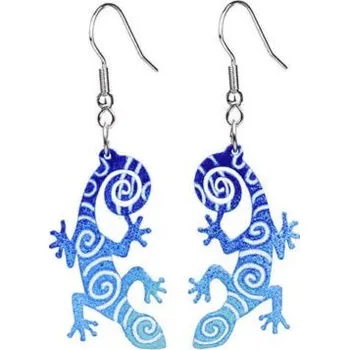 Náušnice Visací náušnice modré ještěrky - Parada