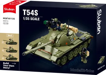 Stavebnice Sluban Sluban Army Model Bricks M38-B1135 střední tank T54S 3v1