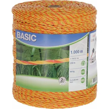 Ohradník Lanko pro elektrický ohradník BASIC 1000 m žlutá/oranžová