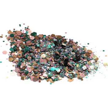 PourArt Glitr do pryskyřice holografický XC11 Pastelová bronzová s modrými přechody 1g