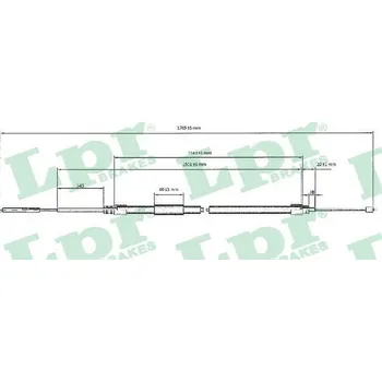 Lanko parkovací brzdy Lanovod parkovací brzdy LPR C0077B