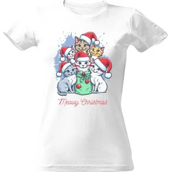 Dámské tričko Tričko s potiskem Meow Christmas dámské