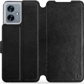Pouzdro na mobilní telefon Flipové pouzdro Mobiwear - Motorola Moto G54 5G / Moto G54 5G Power Edition - Černé a šedé (Knížkové flip pouzdro, obal, kryt na mobil Motorola Moto G54 5G / Moto G54 5G Power Edition - Černé a šedé, materiál Umělá kůže + TPU - ochrana 360°, stojánek,)