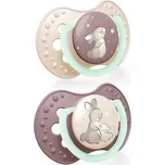 LOVI Dudlík silikonový dynamický NIGHT & DAY 18+m (2ks) - holka