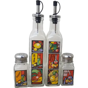 Ostatní Stolní 4-dílný set na dochucovadla sklo