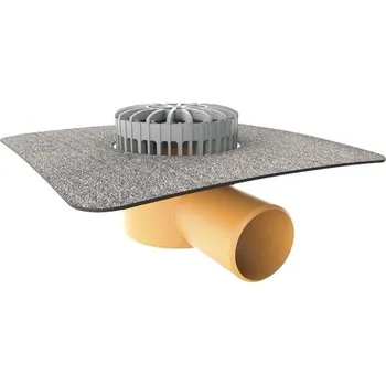 Kanalizační potrubí Vodorovná terasová vpust TOPWET s integrovanou bitumenovou manžetou, DN 125