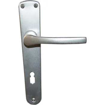 Dveřní kování Klika se štítem Monet klíč 72 mm Al stříbrná