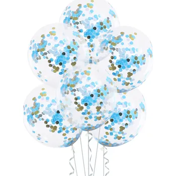 Balónek Party Pal Balonky s konfetami modré a zlaté 4 ks