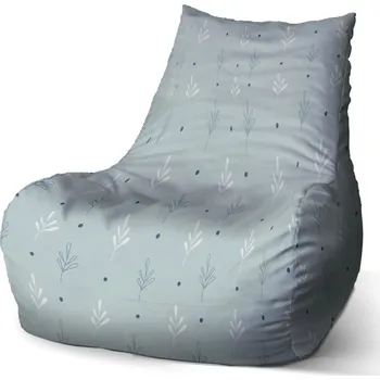 Sedací pytel Sablio Sedací vak Bean Modré a bílé lístky - 60 x 70 x 70 cm