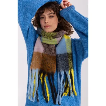 Šála Károvaná dámská šála s třásněmi model 50132 žlutá