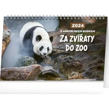 Kalendář Stolní kalendář Za zvířaty do zoo - Miroslav Bobek 2024, 23,1 x 14,5 cm