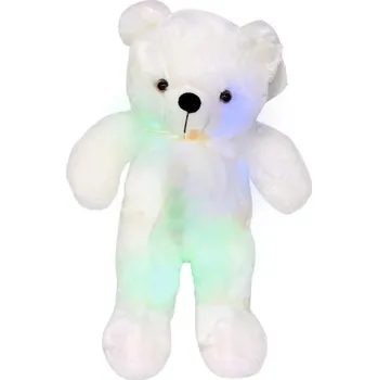 plyšák Svíticí plyšový medvídek 50 cm bílý