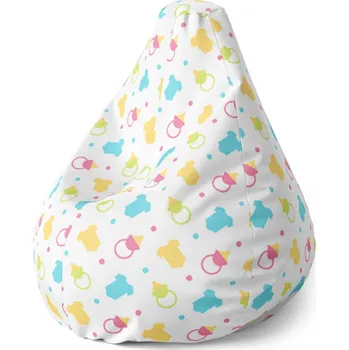 Sedací pytel Sablio Sedací vak Pear Dudlíky a body - 70 x 95 x 15 cm