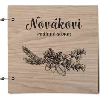 Fotokniha Dřevěné album se sponami Větvičky
