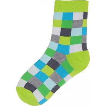 Dámské ponožky Barevné ponožky se stříbrem kostka dámské zelené Velikost: 37/38
