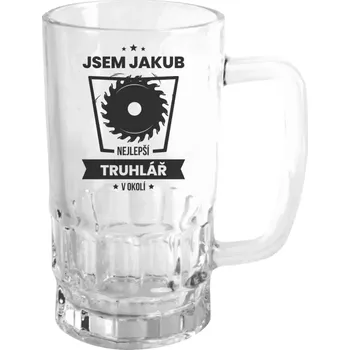 Sklenice Půllitr skleněný Nejlepší v okolí - truhlář