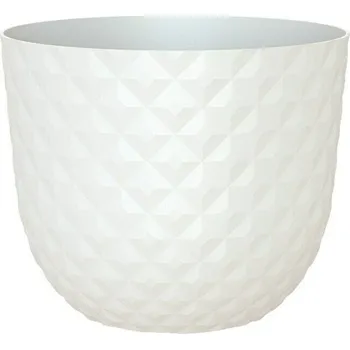 Květináč Květináč Havana Tropical, ø 40 cm, 33 cm, polypropylen, bílá 5600442825626