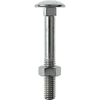 Šroub Profi Depot Vratový šroub s maticí, půlkulatá hlava, M6 × 50 mm, ocel, 100 ks 4024506267169