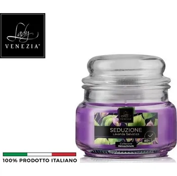 Aroma difuzér Lady VENEZIA Svíčka ve skle 40h SEDUZIONE LAVANDA