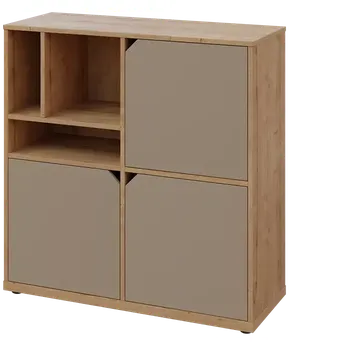 Šatní skříň KU3-10DN3 L skříňka 3-dveřová, nika, 1054x1022x400, provedení levé, dub lite/latte