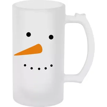 Sklenice Půllitr skleněný matný Sněhulák