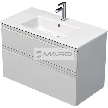 Koupelnový nábytek Smart40 Neo Skříňka se 2 zásuvkami s umyvadlem 90 x 46 cm bílá lesk, NEO 90 2Z A0016