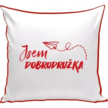 Polštář Polštář barevný 32x32 cm Jsem dobrodružka