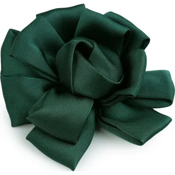 Saténový květ k našití a nalepení Ø6,5 cm, barva 9 zelená tmavá