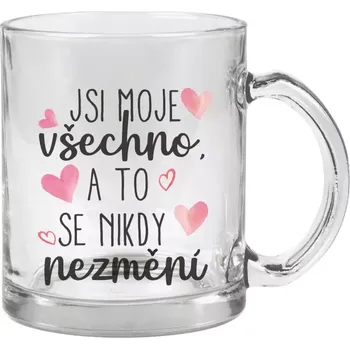 Hrnek 330 ml - skleněný Jsi moje všechno, a to se nikdy nezmění