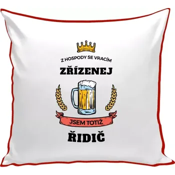 Polštář Polštář barevný 32x32 cm Z hospody se vracím - Řidič